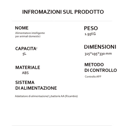 Model H Distributore doppia Ciotola Wi-Fi Litri 5