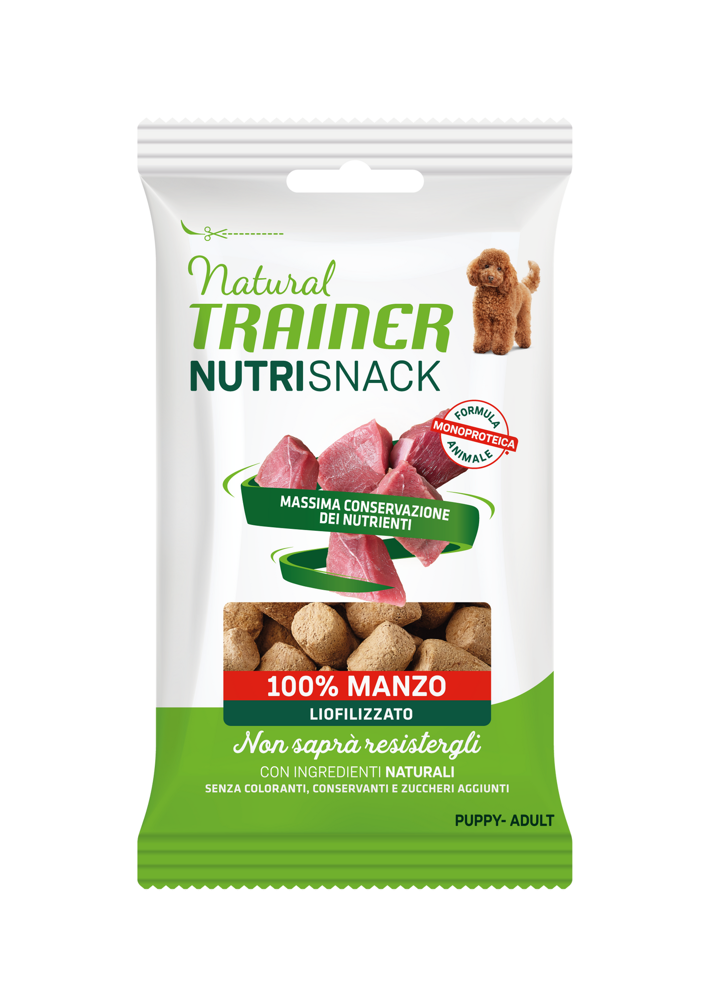 Natural Trainer NutriSnack Puppy&Adult All Size gusto Manzo (Kg/Size: 0,020)