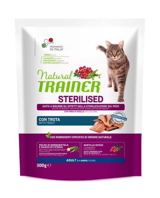 Trainer Natural Cat Sterilised Con Trota (+1) (Kg/Size:0,3)