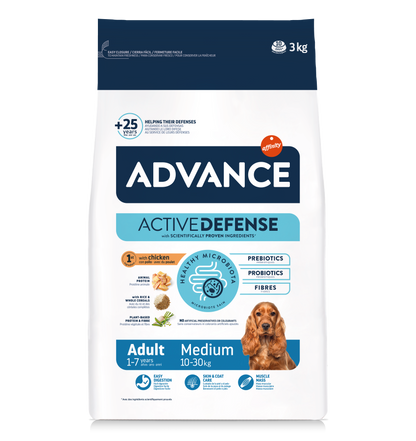 Advance Medium Adult con Pollo per Cani Adulti di Taglia Media (Kg/Size:3)