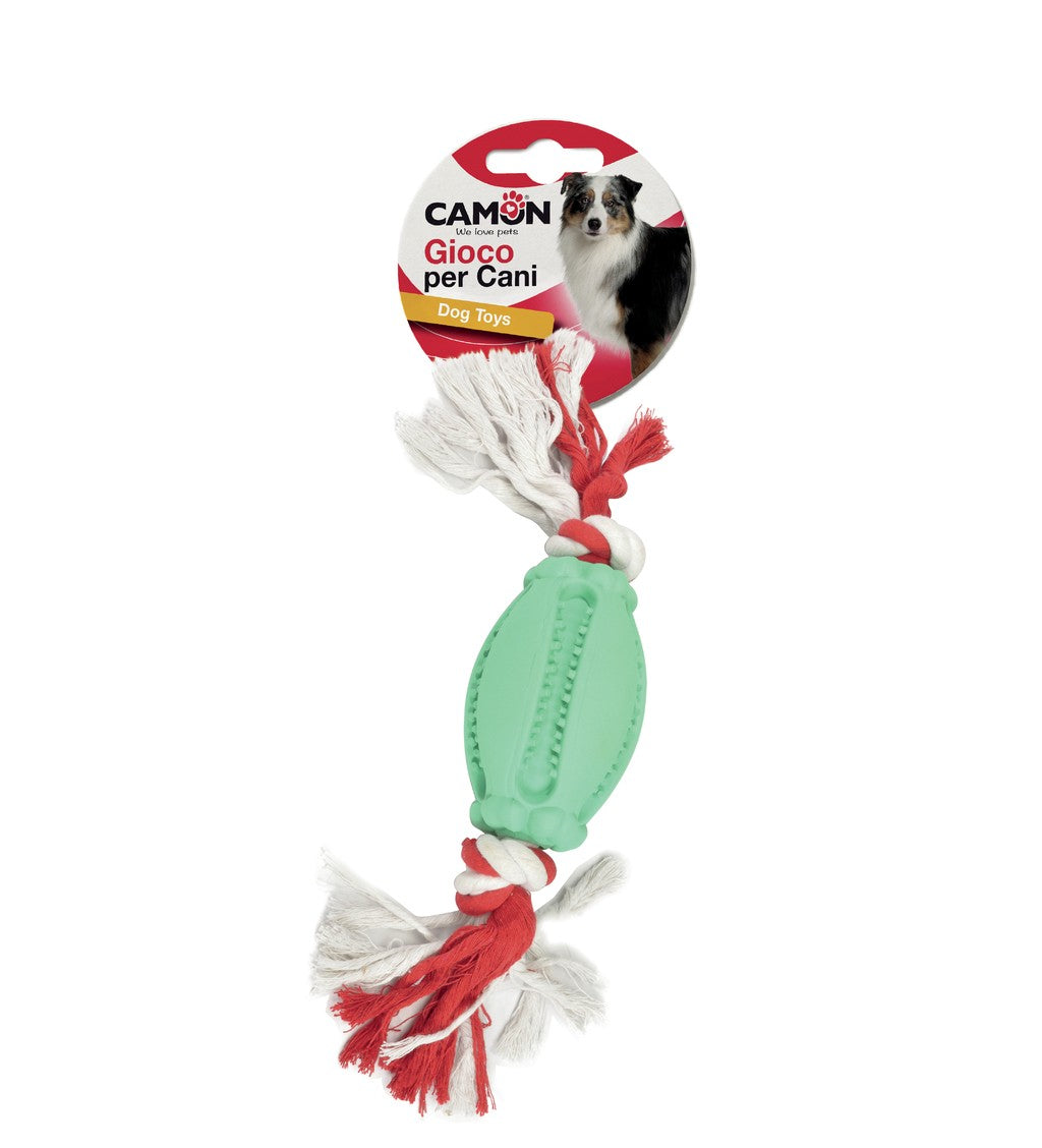 Camon Dog Toy palla in gomma con corda(Kg/size: TU)