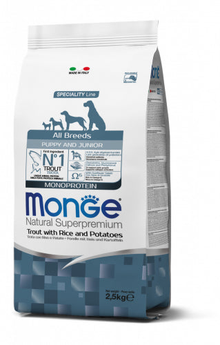 Monge Natural Superpremium Puppy & Junior Trota, Riso e Patate (Kg/Size 12)