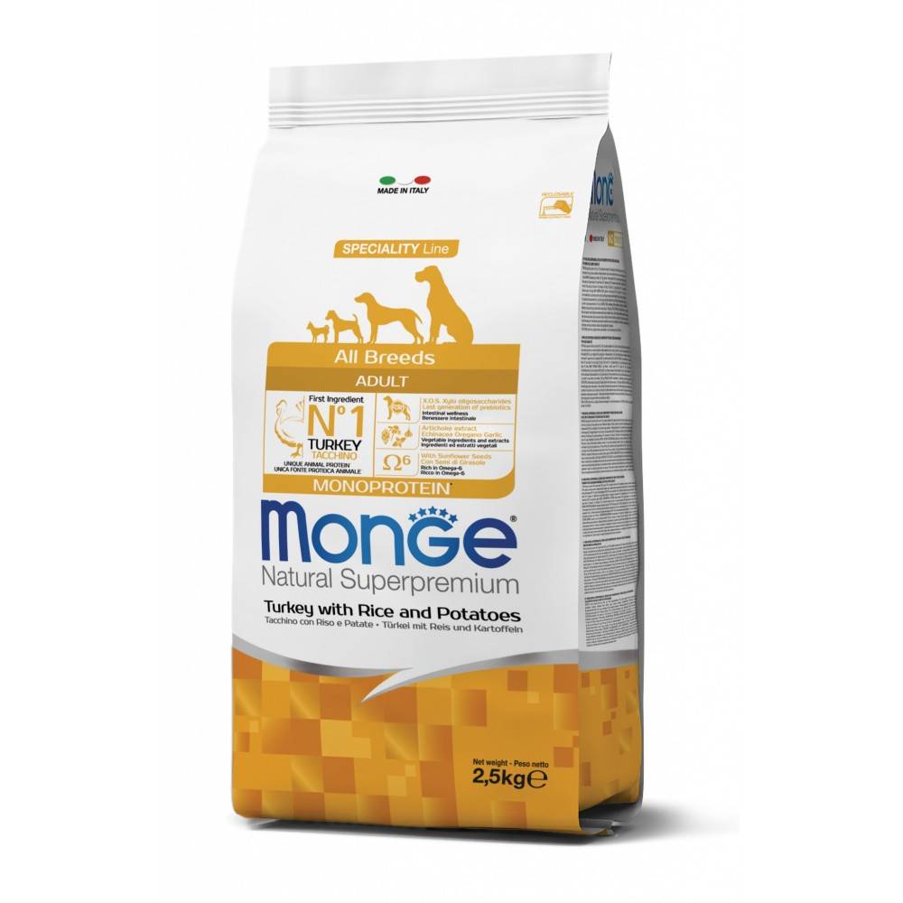 Monge Natural Superpremium All Breeds Adult Tacchino, Riso e Patate (Kg/Size 12)