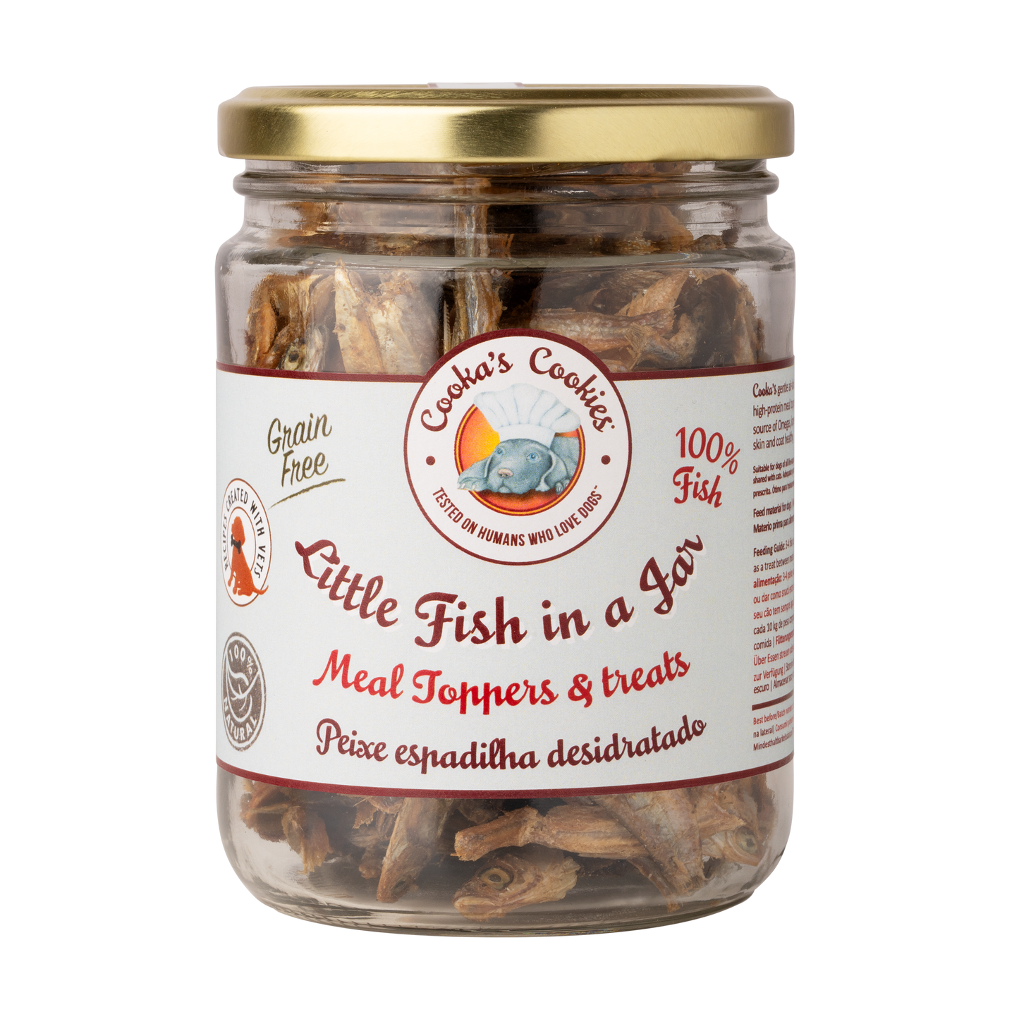 Little Fish In a Jar spuntino per cani e gatti con piccoli Pesciolini (Kg/Size: 0,80)