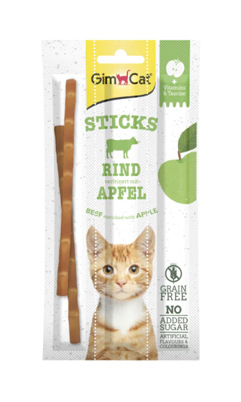 Gimcat 3 Sticks superfood Duo gusto Manzo e Mela (Kg/Size: 0,015)