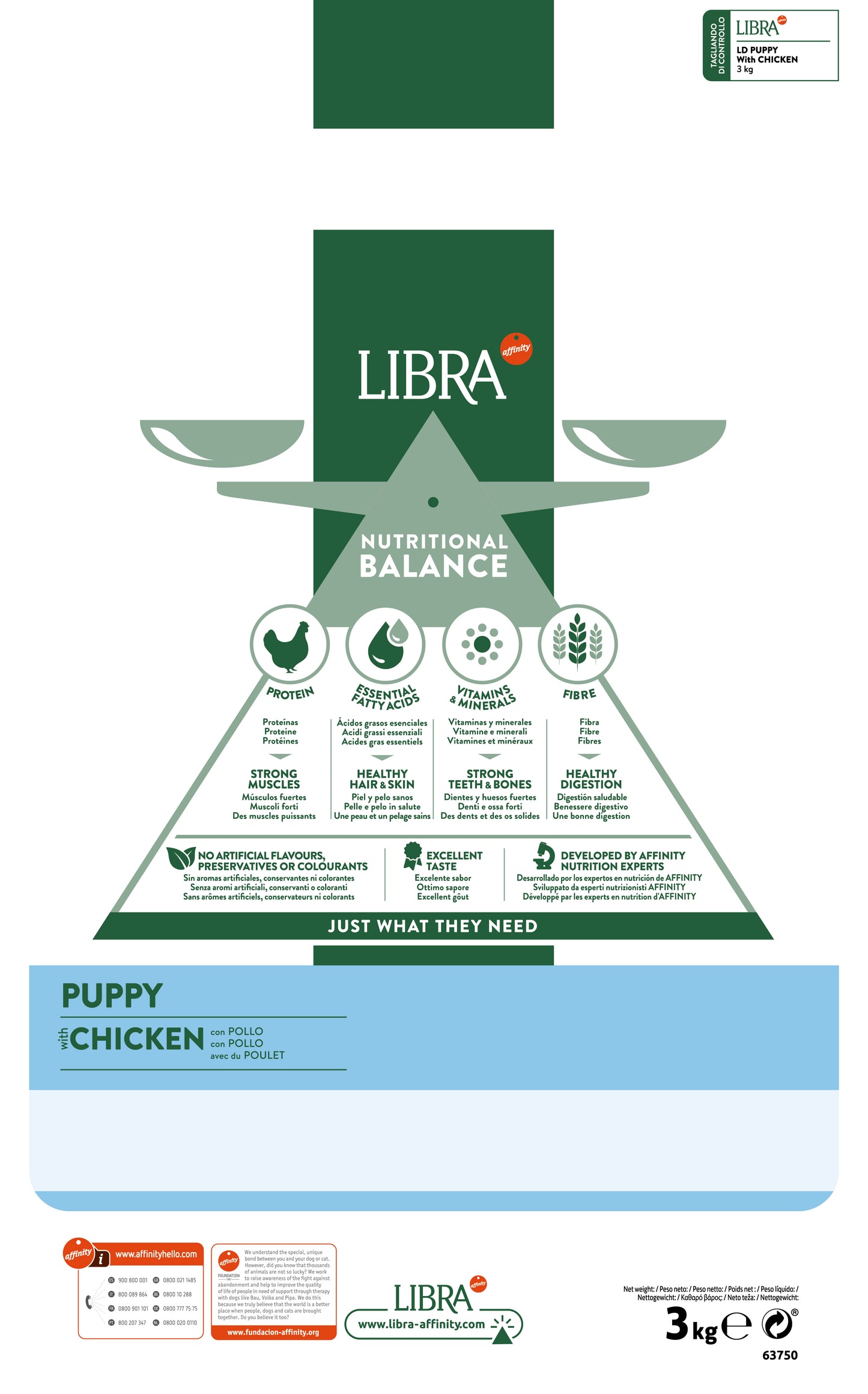 Libra Dog Puppy Con Pollo E Riso (Kg/Size: 3)