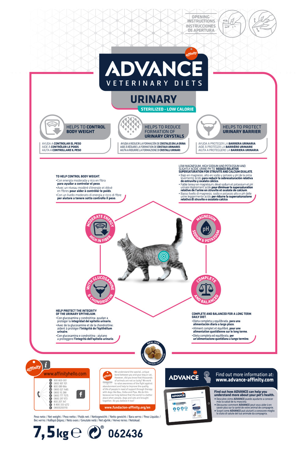 Advance Cat Urinary Sterilized Low Calorie (Kg/Size: 7,5)