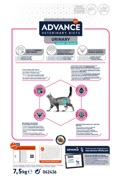 Advance Cat Urinary Sterilized Low Calorie (Kg/Size: 7,5)