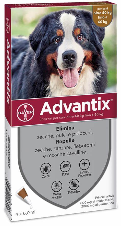 Advantix Per Cani Dai 40 Fino A 60 Kg 4 pipette (Kg/Size:0,1)