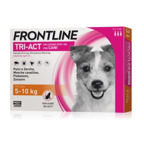 Frontline Tri-act Per Cani Dai 5-10kg 3 pipettte  (Kg/Size:0,1)